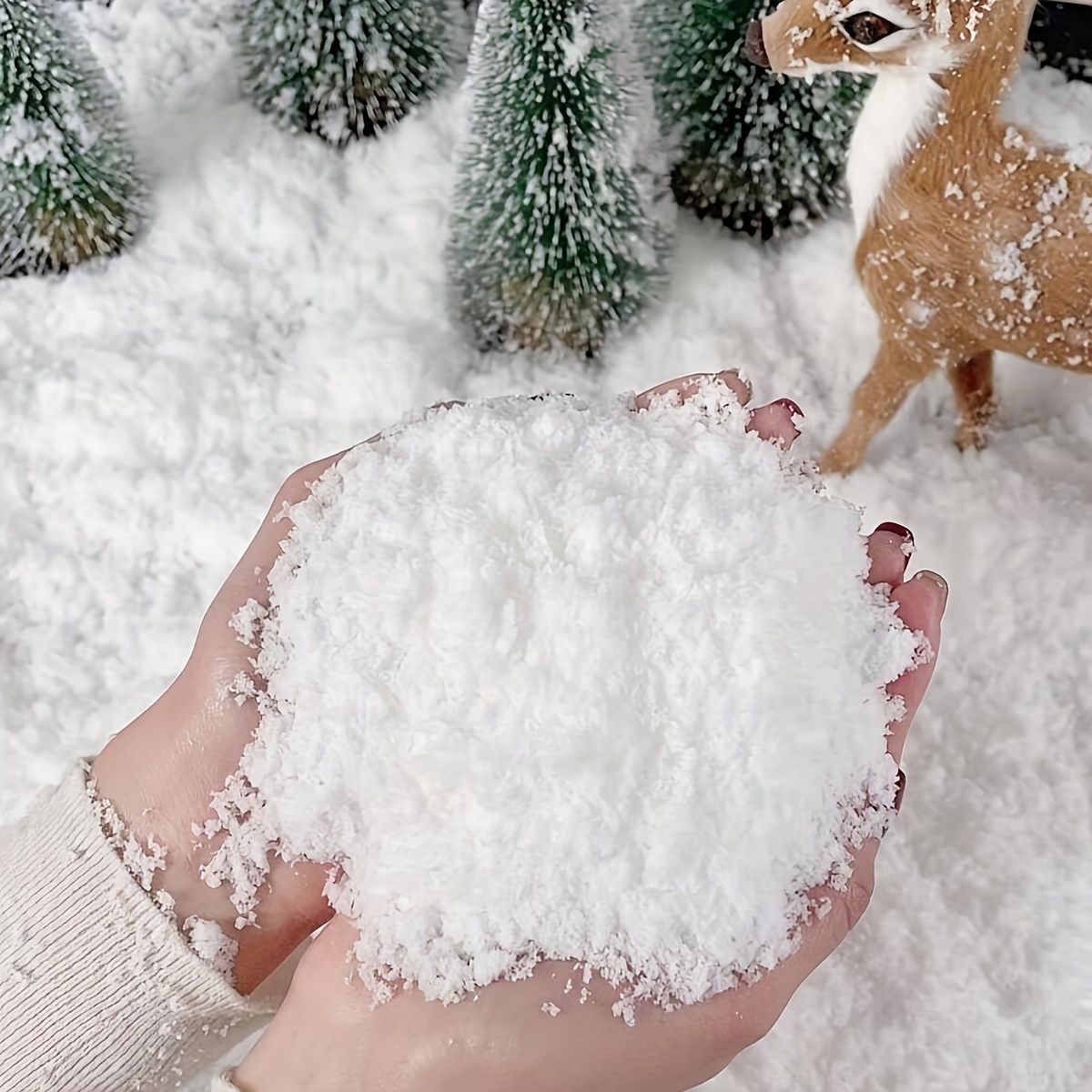 

50g Artificial , 1pc - Fake Snow For Christmas Decorations, Non-toxic Plastic Snow For Diy Crafts, Holiday & Themed Party Décor, Multipurpose Dry Snow For Room, Home, Office Decoration