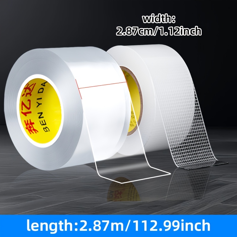 TEMU Strong Mesh Nano Double-sided Tape, High , Transparent, Wall-safe, Traceless Adhesive. Router, Power Strip, And Cable Organizer. , No Drilling