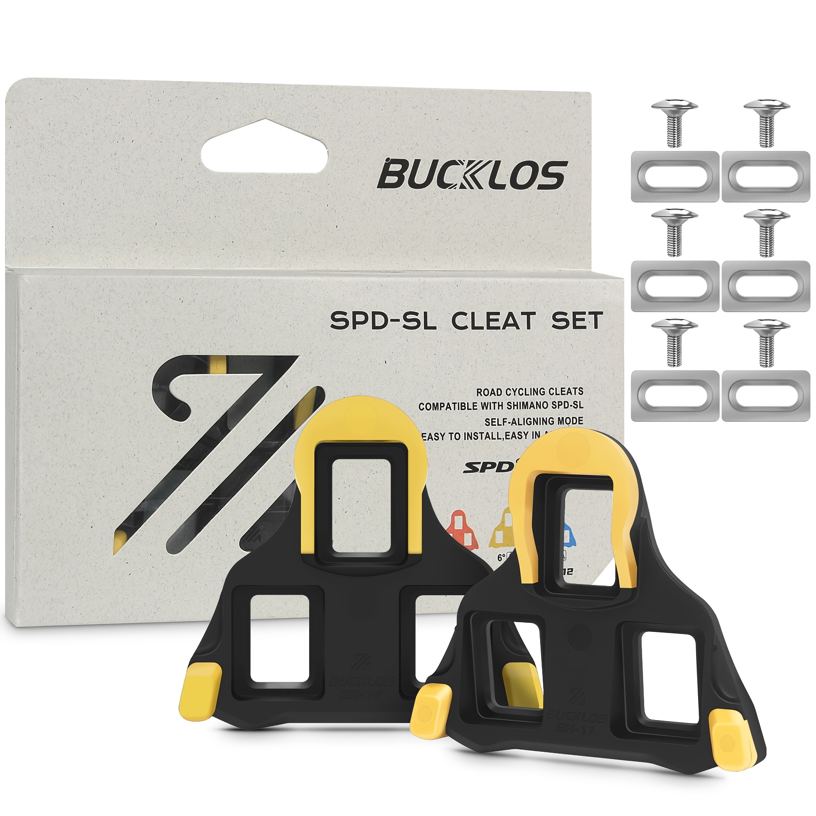 Image of Bucklos Bicycle Cleat For System Bike Self-locking Pedal Cleat For Road Bike Pedal Cleats Compatible With Sh11