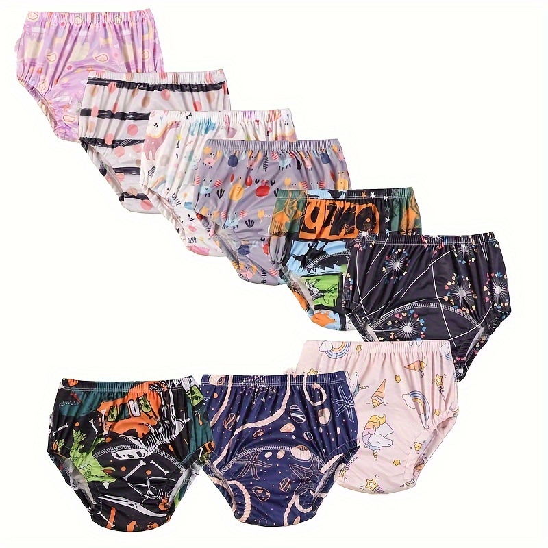   4 5pcs breathable training diapers for boys girls soft polyester mixed colors knit fabric details 7