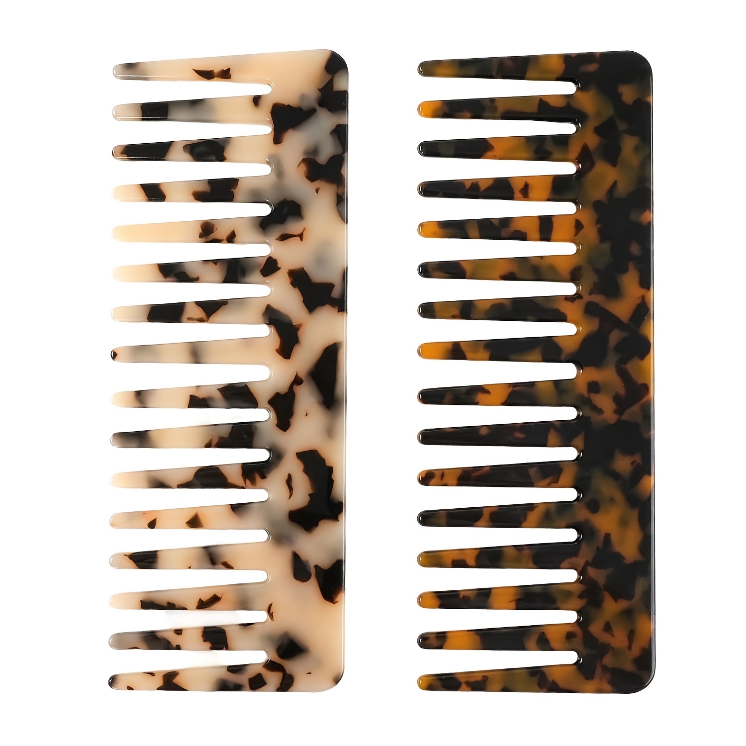 TEMU Peine Grande para el Cabello - Peine de Celulosa de Dientes Anchos, Adecuado para el Cabello , , Ondulado, Húmedo y de Mujer, Paquete de 2 (, )
