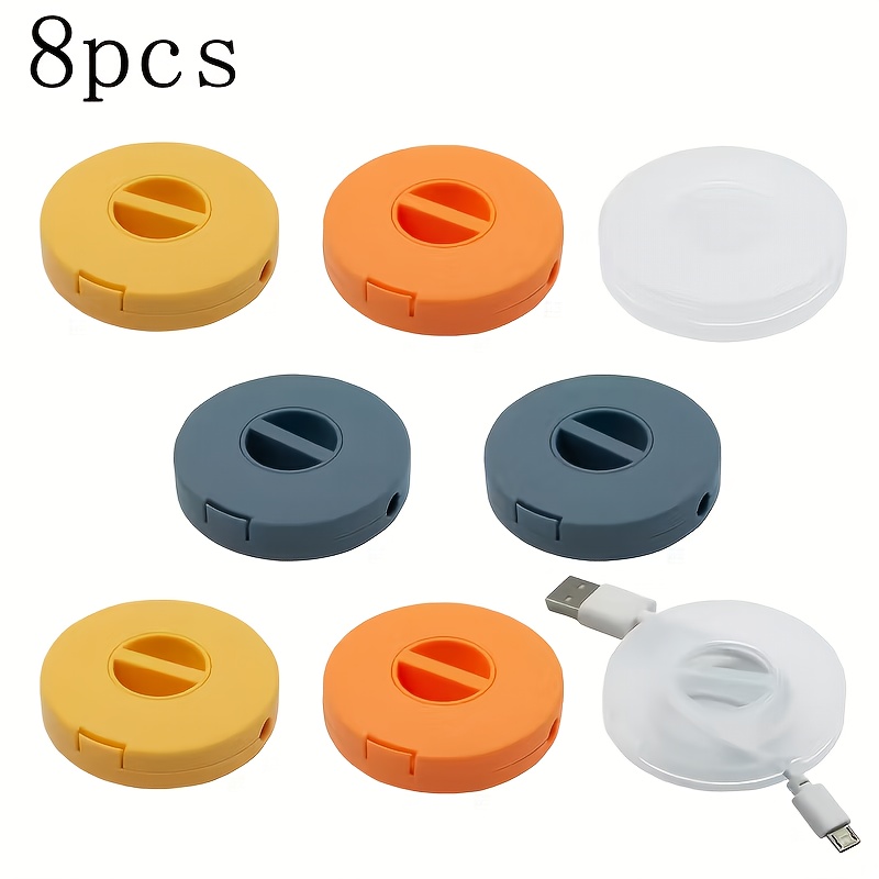 TEMU Set da 8 pezzi Scatola organizzatrice per cavi girevole �� Scatola portacavi Plug-and-Play, materiale plastico, adatta per scrivanie e cassetti,