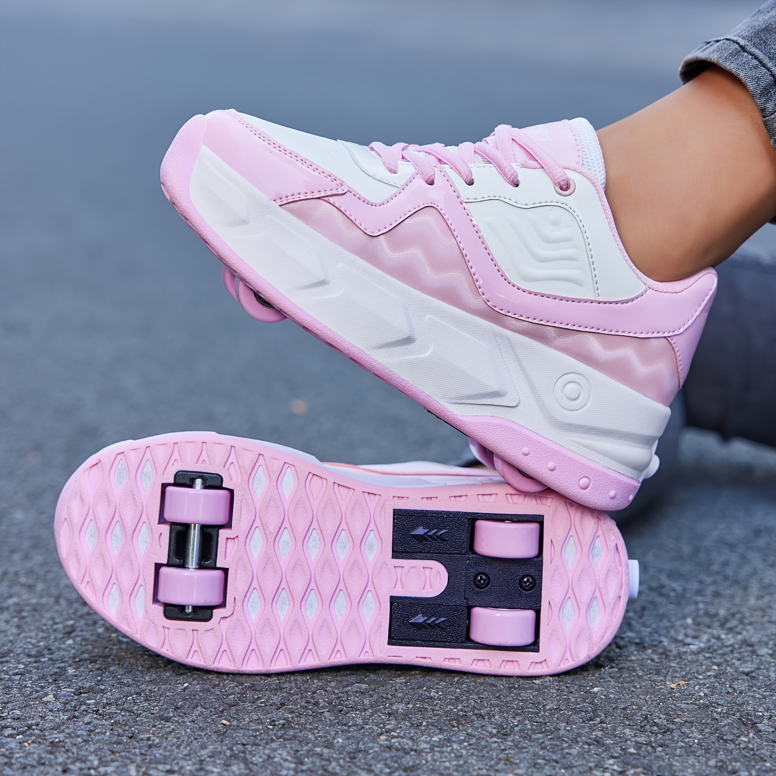 Moda Zapatillas Tenis Con Rueda Para NiÃ±as Zapatillas De Patines