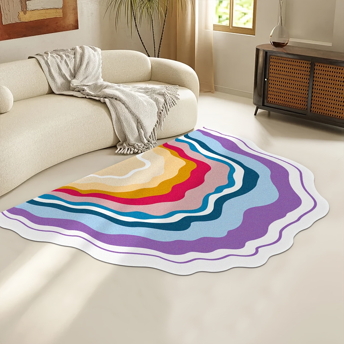 a irregular shaped carpet velvet 850g non slip - Temu Oman