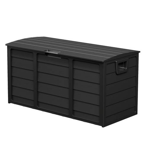 75 gallon patio deck box with handles large wood grain deck box with padlock outdoor storage container for patio porch