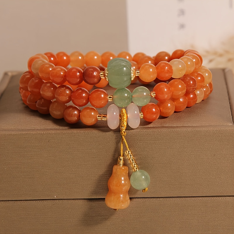 

Natural Bracelet For Men And Women, Multi-layered Retro Pumpkin Bead Gourd Pendant Bracelet, Suitable As A Gift For , , And , For