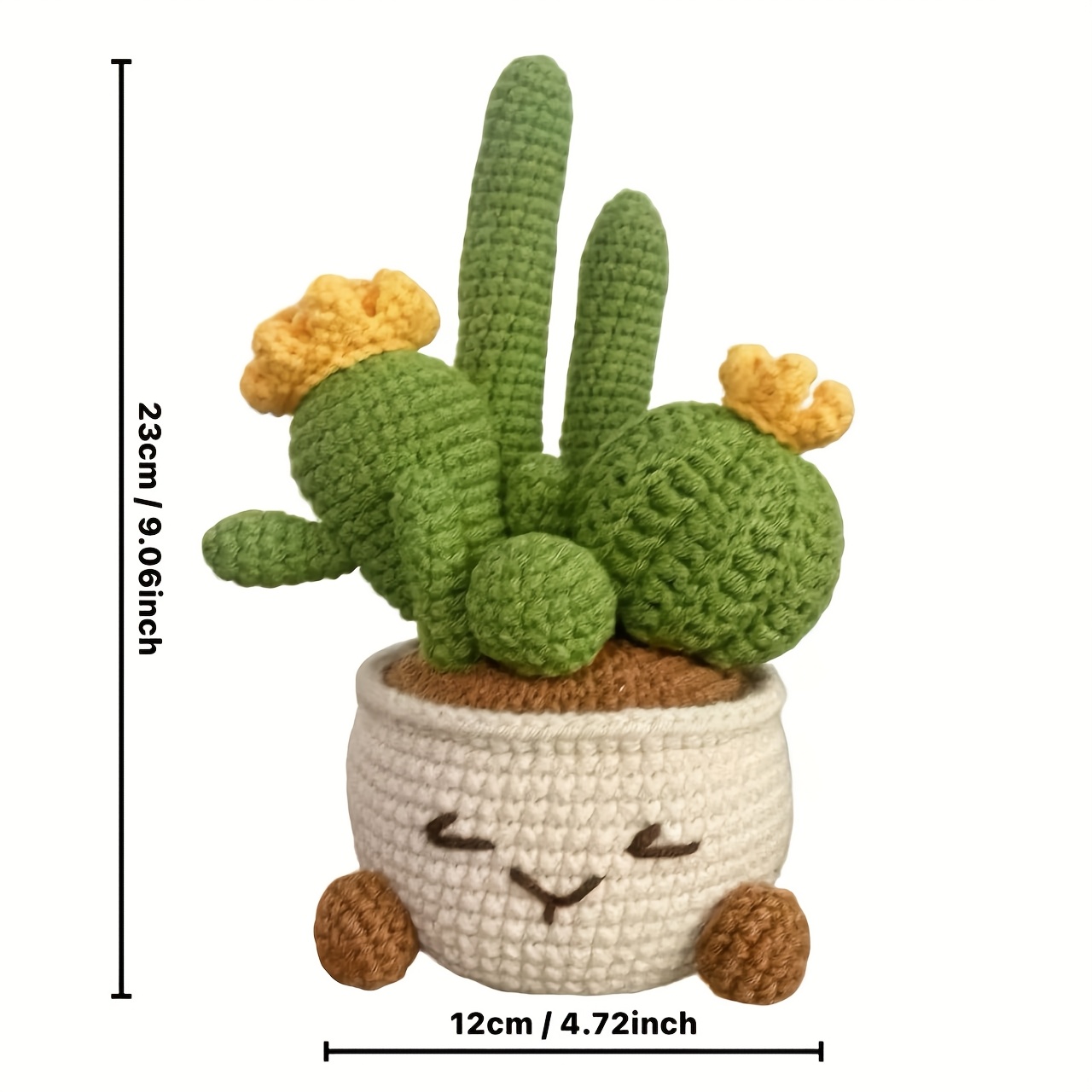 handmade crochet cactus potted plant green - Temu Mexico