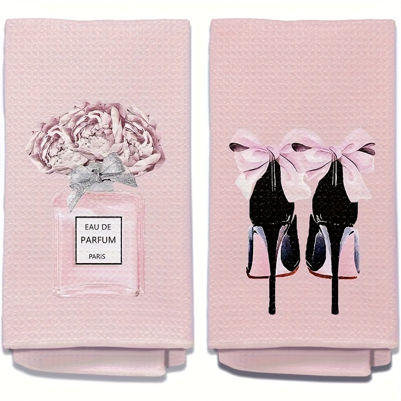 And Black Bathroom Towels - 16x24 Inch Soft Polyester Hand Towels, Elegant Floral And , Modern Kitchen And Bathroom Decor, Machine Washable