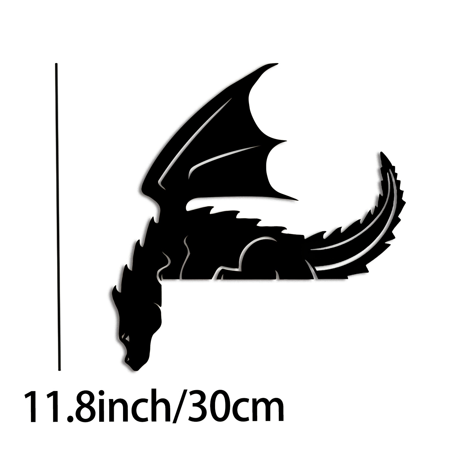 TEMU 1pc Wall Hanging Decor Sign - Classic Intricate Dragon Silhouette Design, No Electricity Needed, Durable Metal Art For Indoor/outdoor Use,