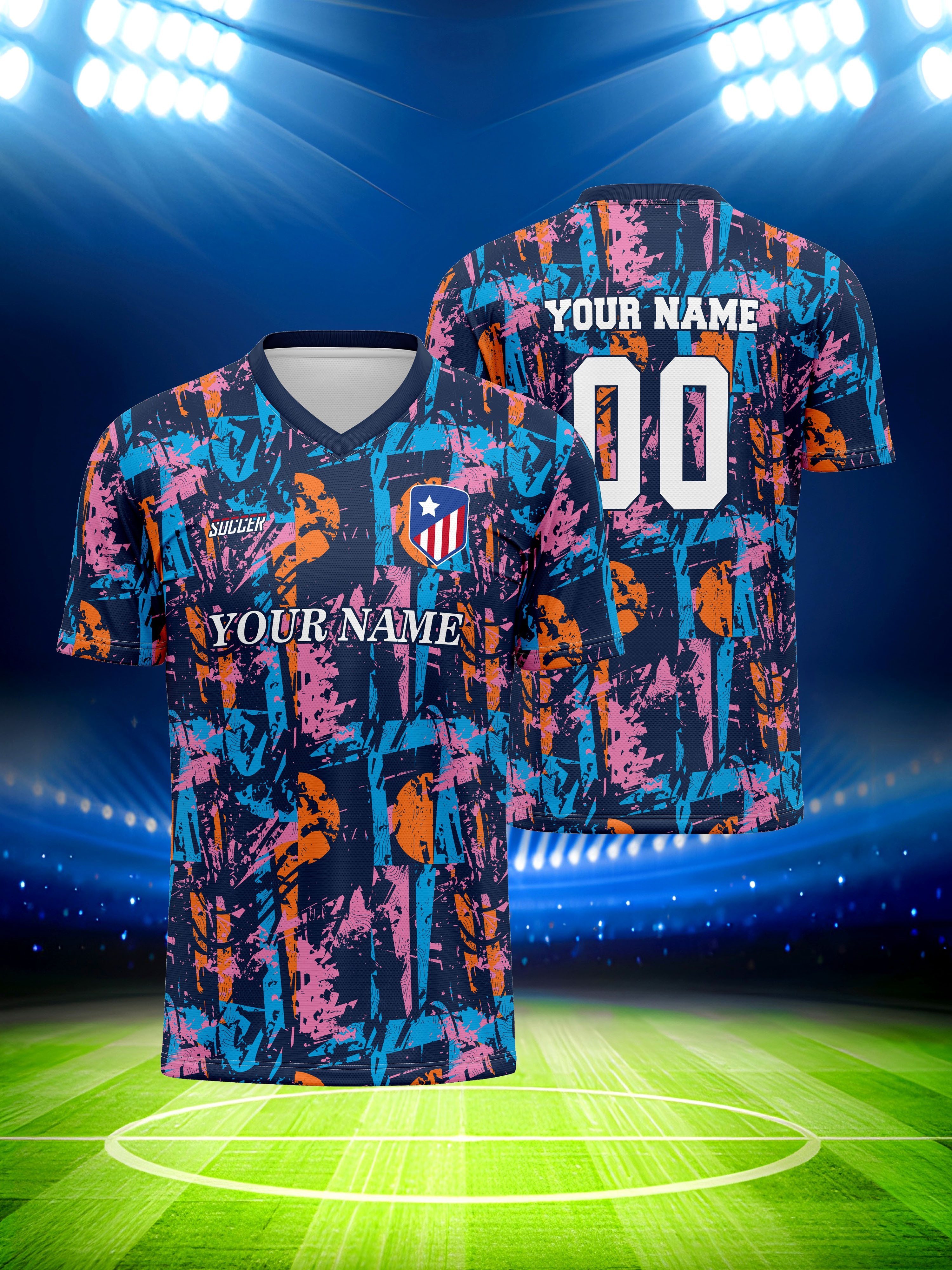 customized v neck football jersey polyester 100% knit fabric