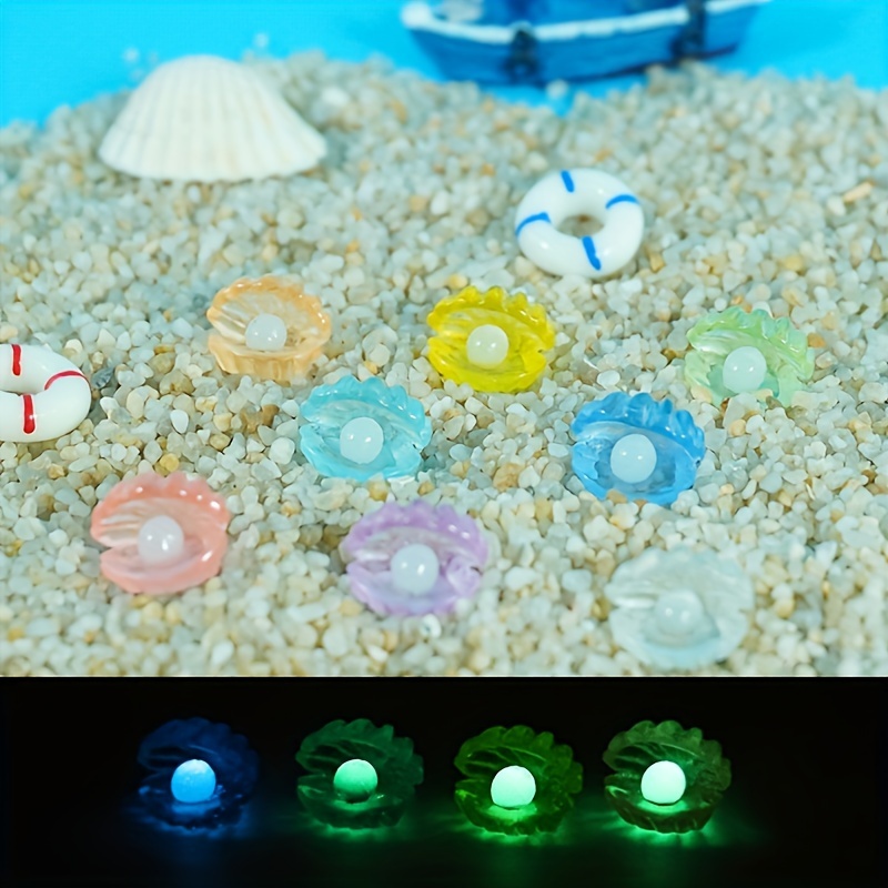 20pcs Glow-in-the-dark Resin Shells Artificial Sea Shell Ornaments 