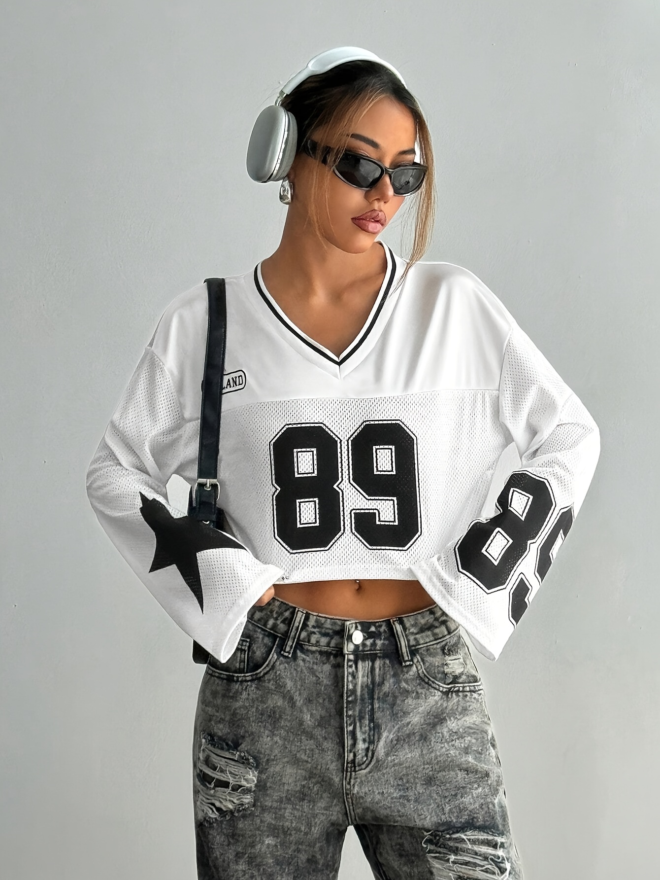 womens y2k vintage street style long sleeve sports jersey - Temu