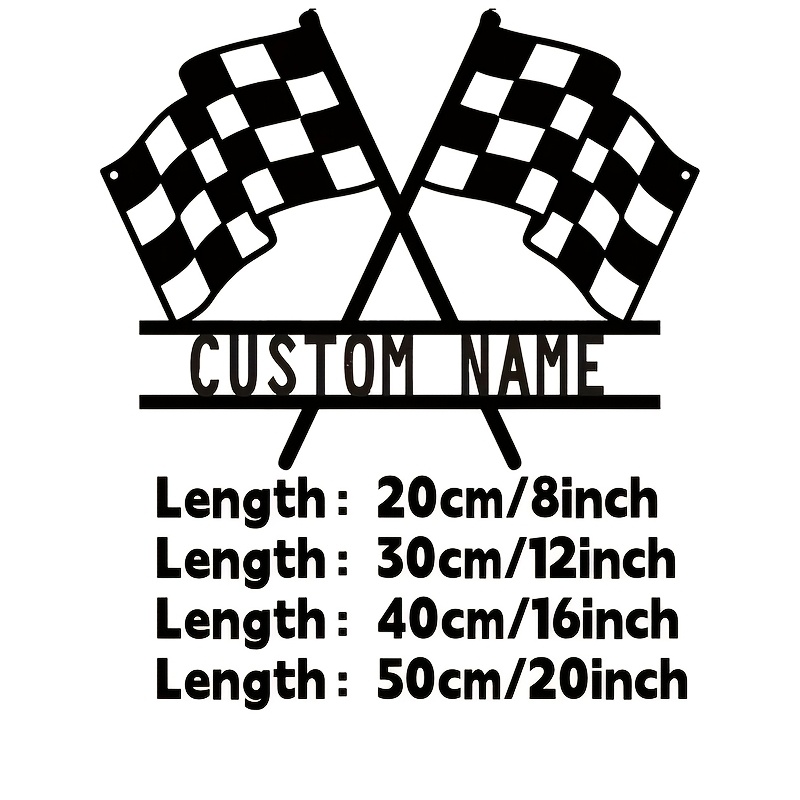 TEMU Nom de conducteur personnalisé, drapeau de course à carreaux , décoration murale personnalisée pour chambre à coucher, salon, bureau