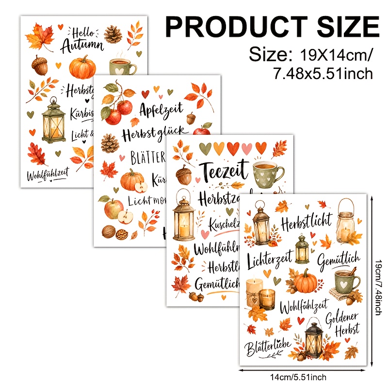 TEMU 4pcs German And Vegetables Vinyl Uv Dtf Transfer ( Transfer Paper Sold) Suitable For Cups, 16oz Glass Tumblers, Coffee Mugs, Ceramic, Computer,