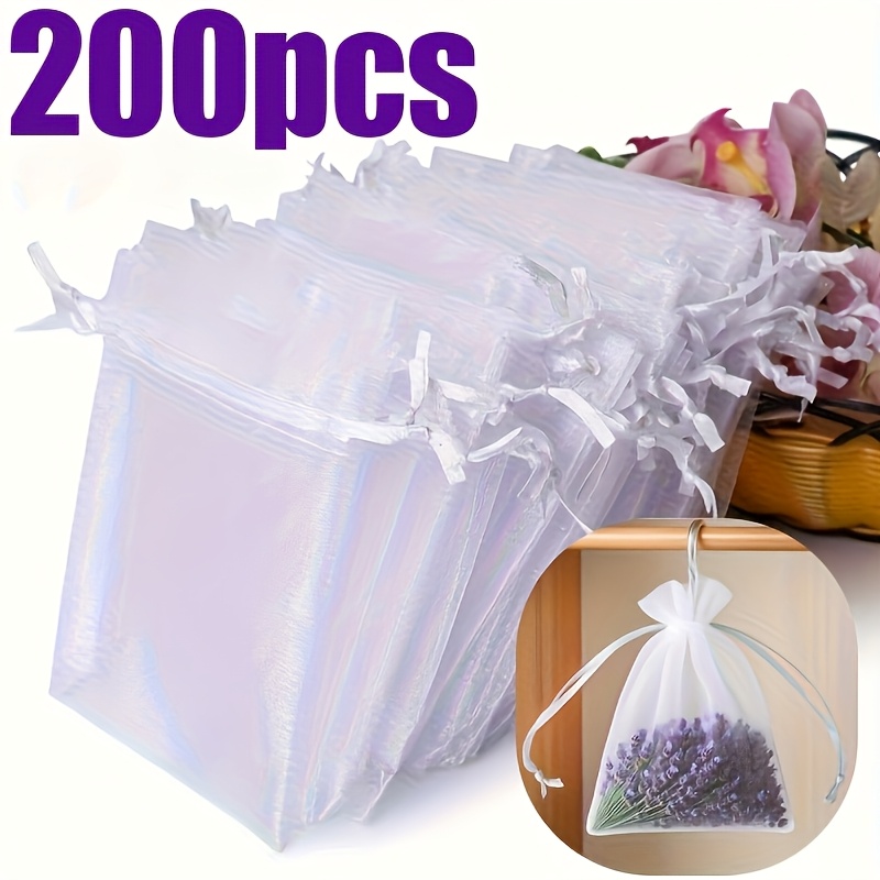 TEMU Gift For Her/him 200pcs Of Drawstring Gift Bags Made Of Nylon Mesh, Ideal For Jewelry, Candies, And Small Items. Are Reusable And Birthday