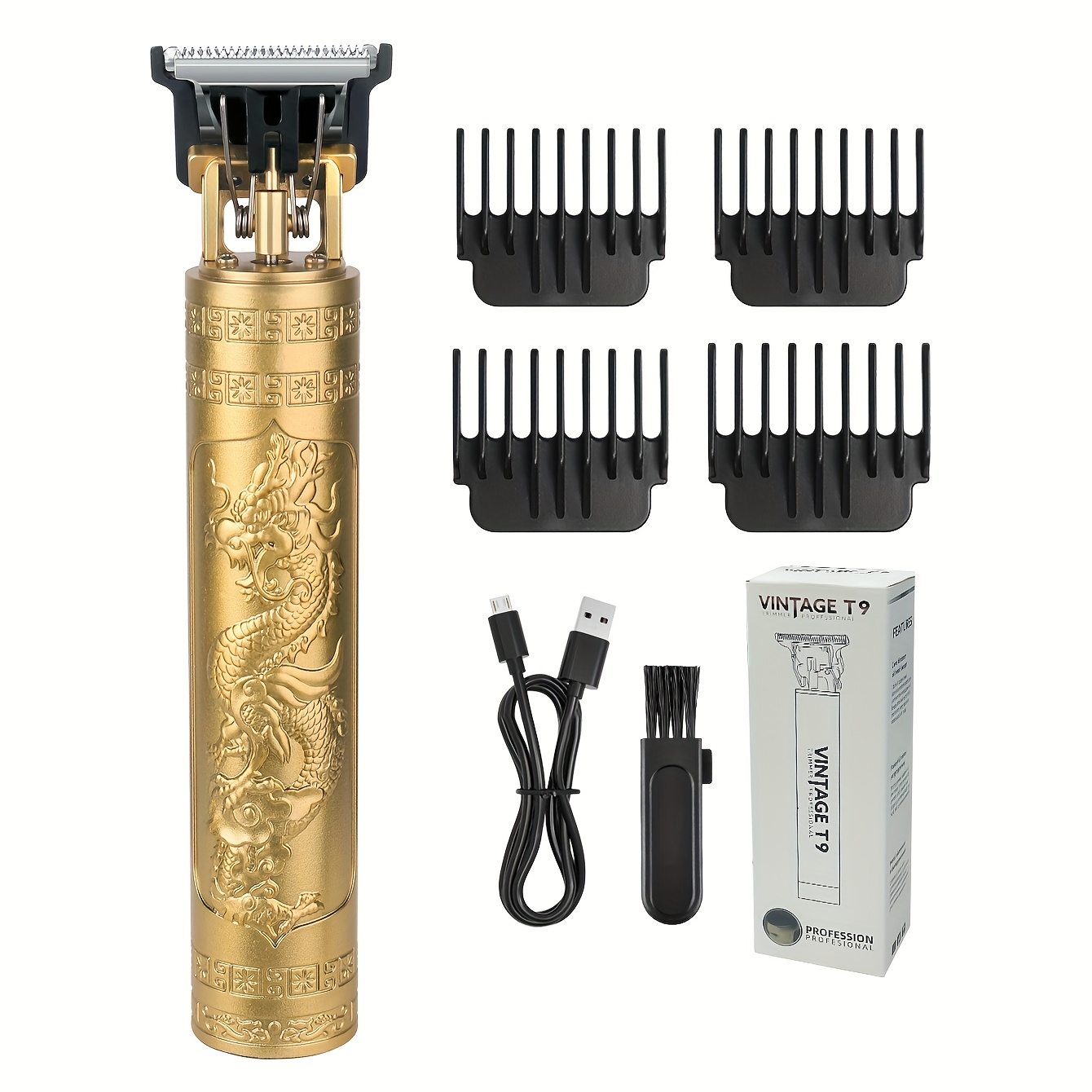 TEMU Kikido Pro Men's Electric Hair Clippers, Stainless Steel Blade Trimmer For Haircut & Shaving, Portable Cordless Grooming Kit With 4 Guide Combs,