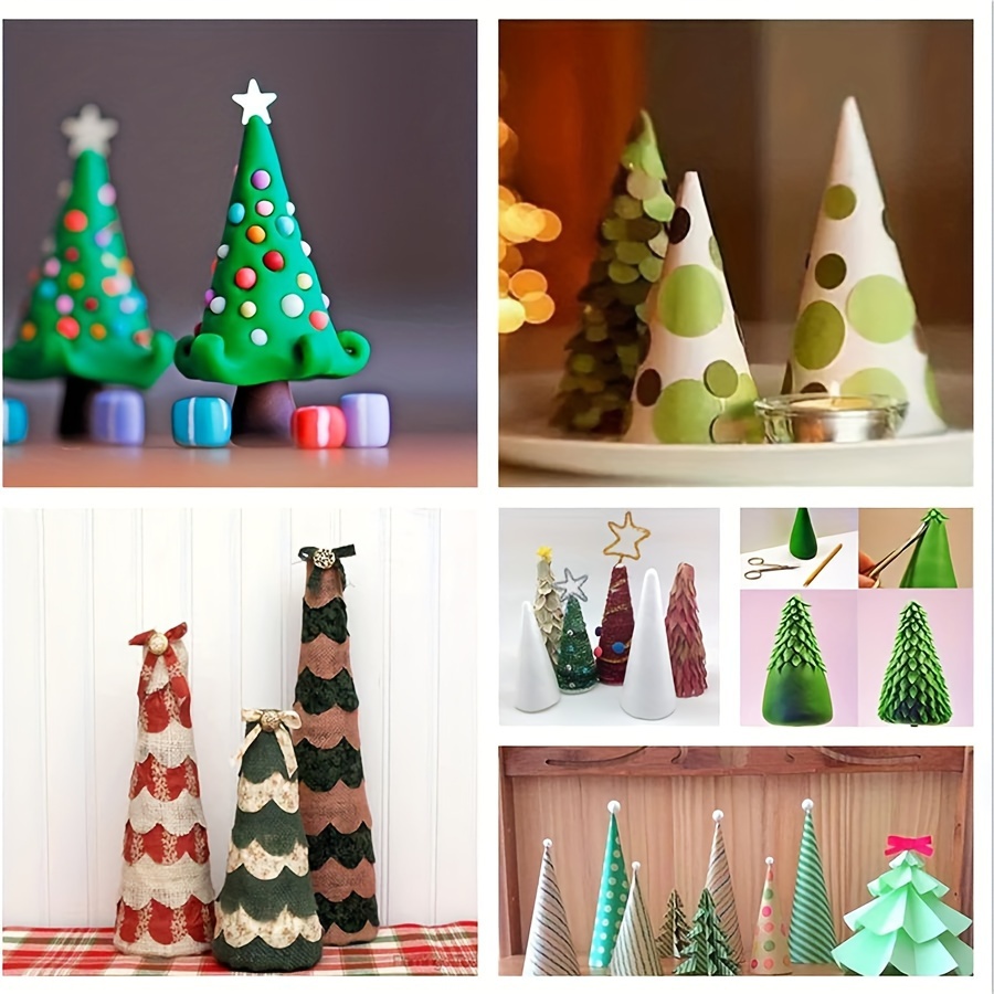 

Cônes en mousse blanche festive pour arbres de Noël DIY : Parfaits pour l'artisanat et la décoration intérieure (30 cm / 11,81 pouces, lot de 2)