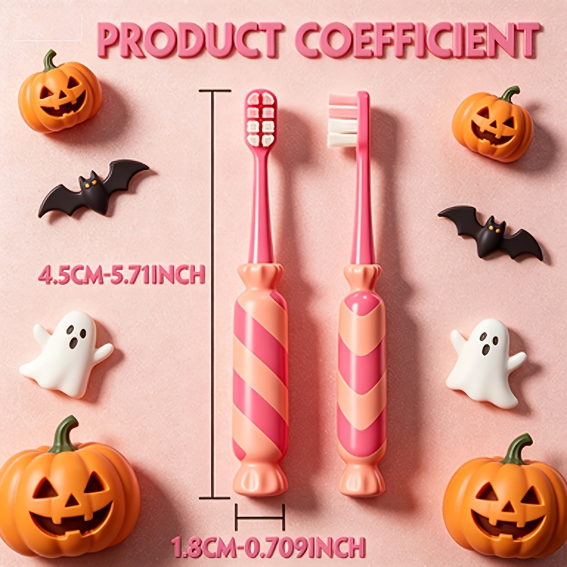 Candy Shaped Handle Cute Toothbrush, 4 Bright Color Training Toothbrush