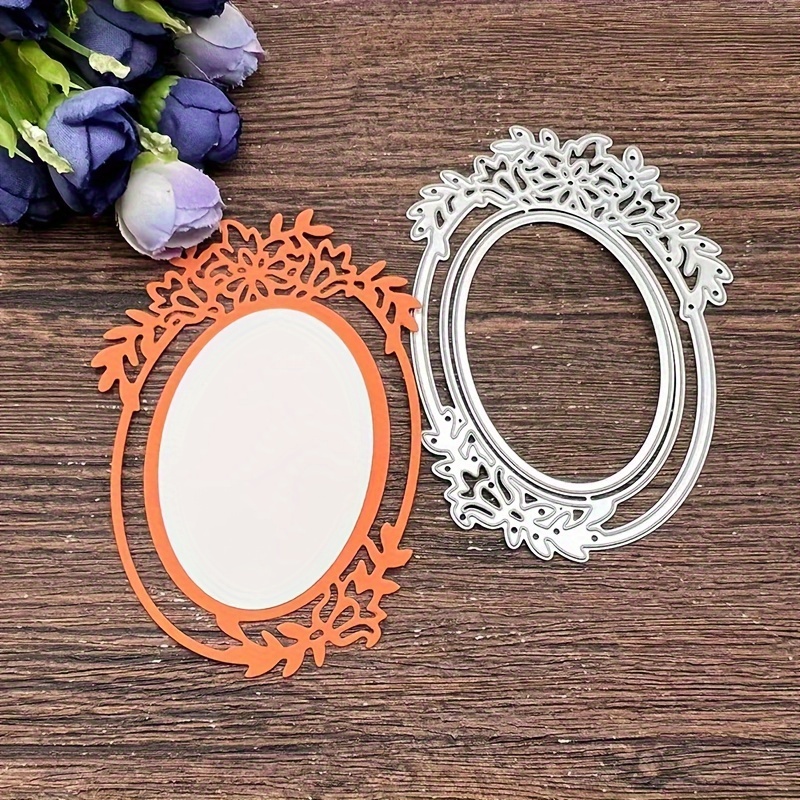 

1pc Metal Die Cut, 2024 Metal Cutting Die For Paper Card Making Scrapbooking Diy Cards Photo Album Craft Decorations Oval Lace Flower Frame