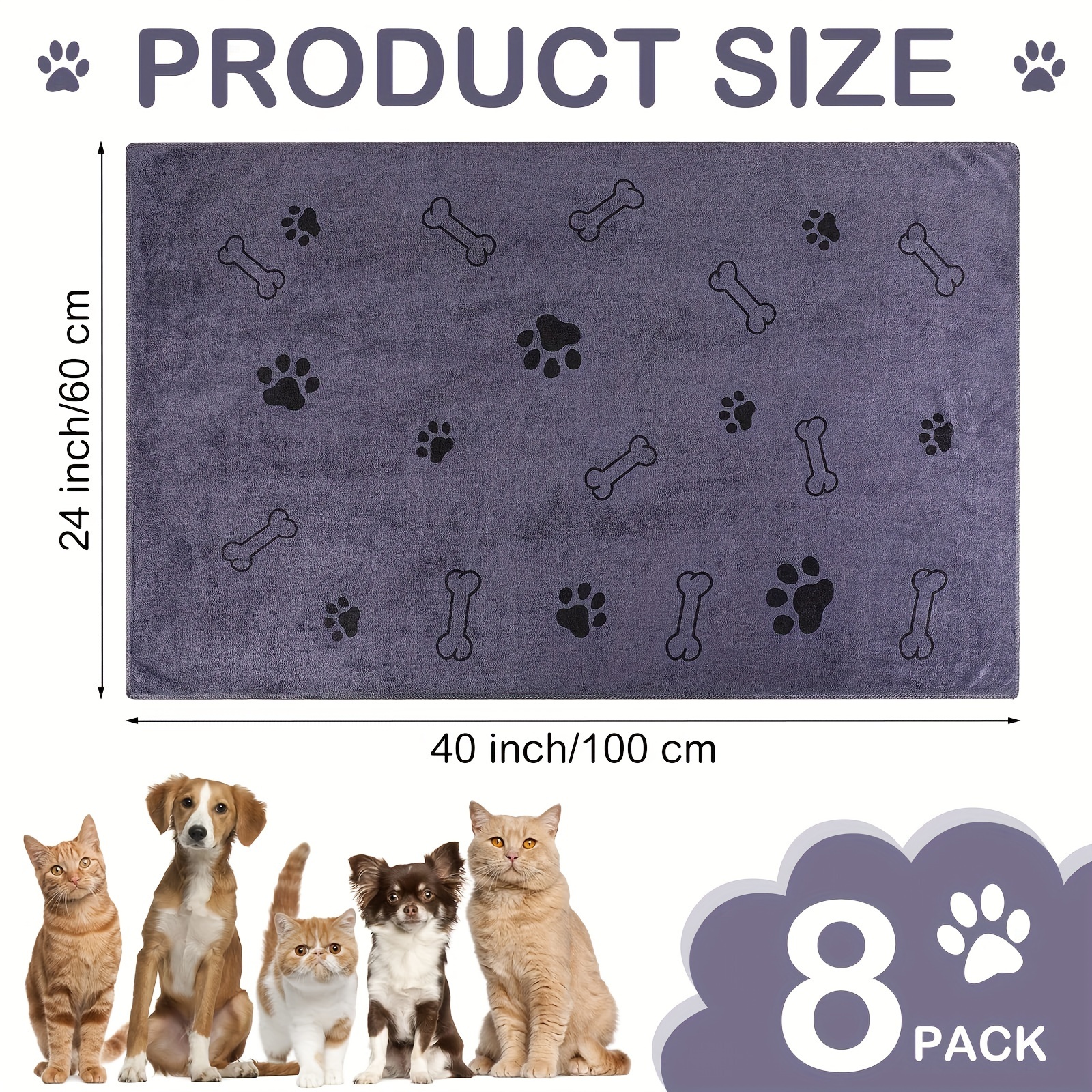 2/4 Pieces Ultra-fine Fiber Dog Melon Towels for Drying, Quick Drying Dog Paw Towels for Small Dogs, Cats, Pets, Medium-sized Dog Pet Bath Products