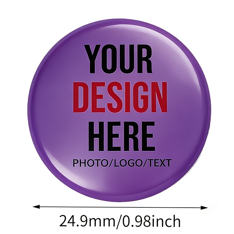 TEMU 55pcs Custom Metal Brooch Badges - Personalized Text, Photo, Or Image Team Logo Badges, Suitable For Bags, Hats, Clothing - Promotional For