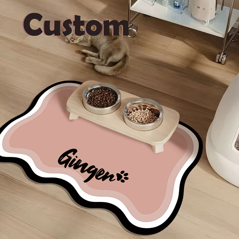 TEMU Personalized Custom Food Mats, Customizable With Your Pet's Name, Non-slip And Leak-proof, Suitable For Dog Mats For Food And Water, Custom Cat