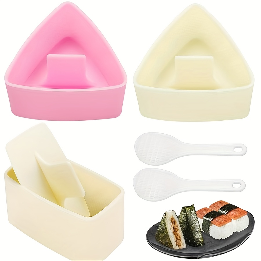 TEMU Moule à Onigiri, Fabricant de de Riz Musubi, Grand Moule à Riz Triangulaire, Kit de Préparation de Sushi Japonais, Bento pour Déjeuner