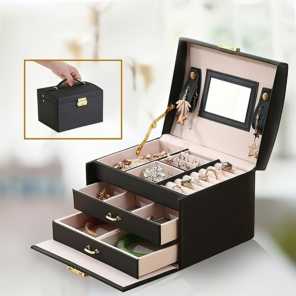 

Luxurious Jewelry Organizer - 3- Double For Rings, , Bracelets & Watches - For Wife, Mother, Girlfriend, Jewelry Making Display & Supplies, Beading&jewelry Making