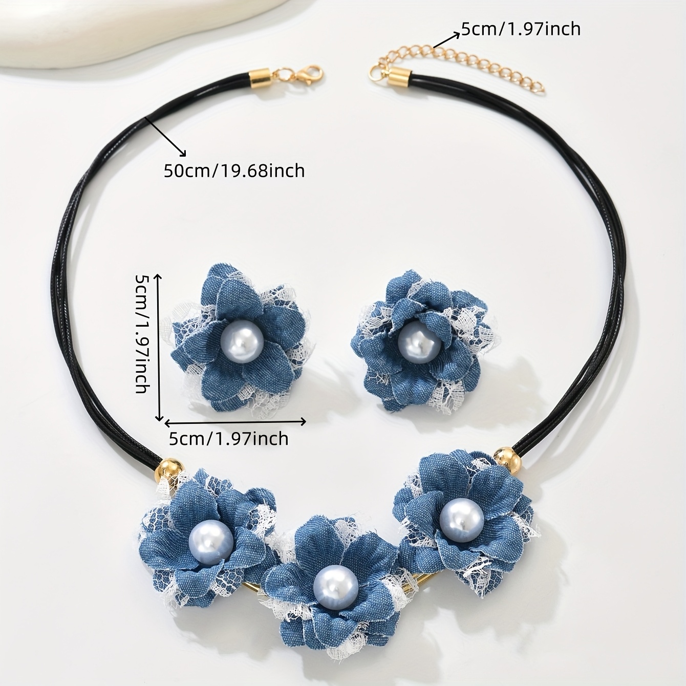 Bohemian Vintage Camellia Earrings & Necklace Set