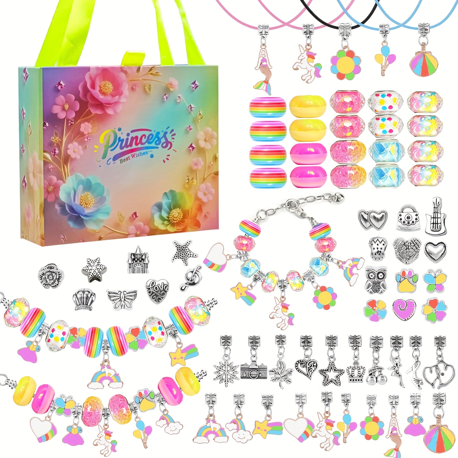 67pcs Pink Beaded Bracelet Making Kit