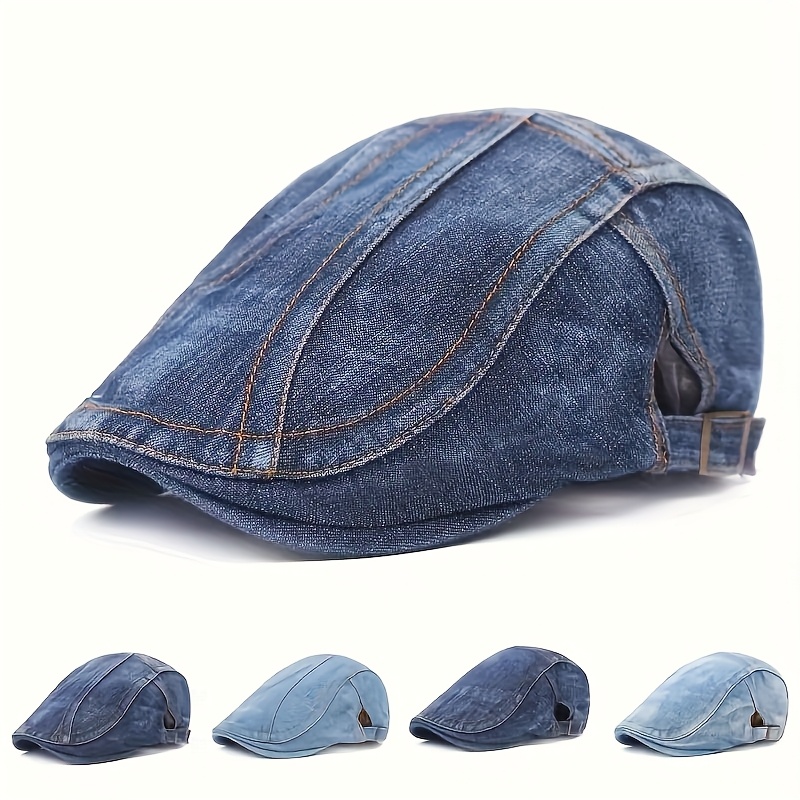 

Spring And Summer Thin Washed Denim Beret, An For Jeans. Adjustable Personalized Artist Hat With Adjustable , Vintage Vintage Vintage Newsboy Hat