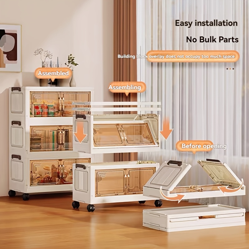 Plastic Multi-Layer Foldable Storage Cabinet for Hallway & Entryway