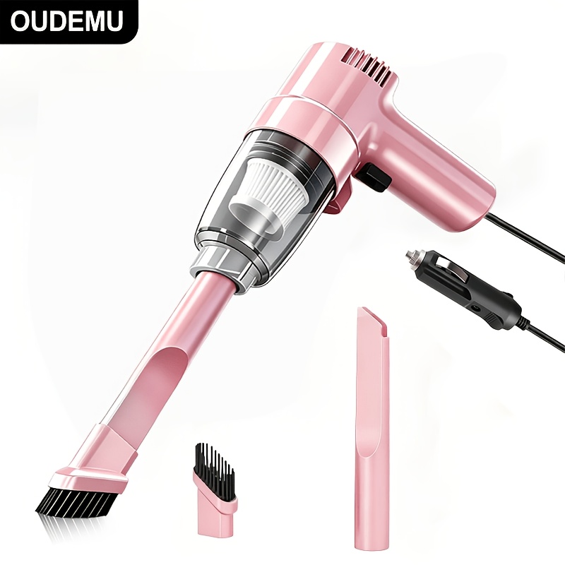 TEMU Handheld Corded Car Vacuum Cleaner With 4m Extended Power Cord, For Car Power Supply, High For Wet And Dry Use, Portable Car Cleaning Tool, Mini