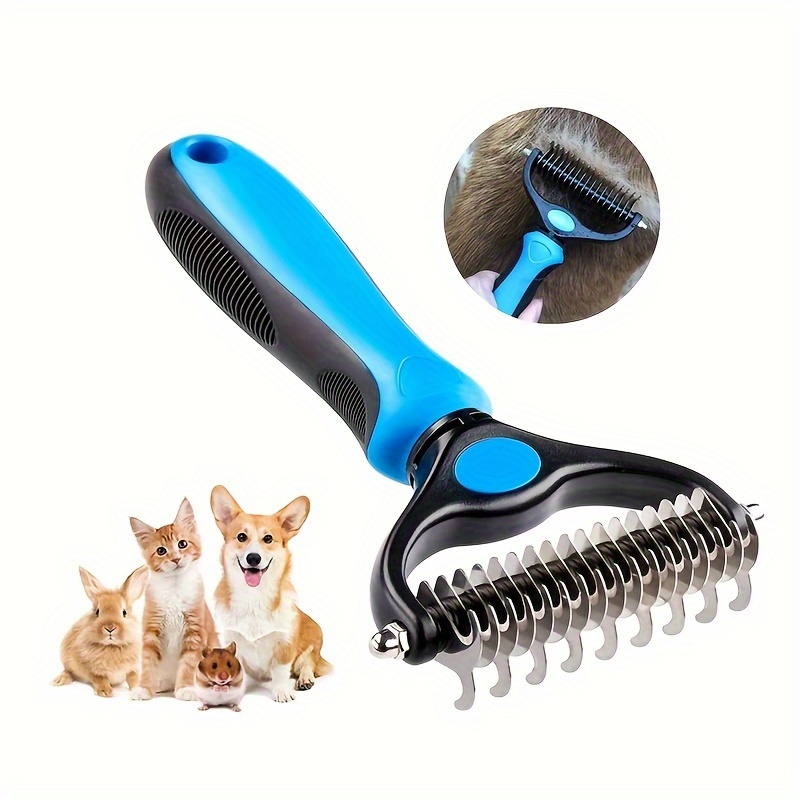 

1pc Dual-sided Pet Grooming Brush, 6.7in Extra-wide Non-scratching Deshedding Tool, Ergonomic Non-slip Handle For Dogs And Cats, Ideal For Long & Medium Fur