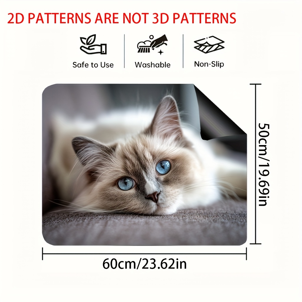 TEMU 1pc Ragdoll Cat Stove Cover Mat & Gas Stove Top Protector - Adorable 2d Flat Print Appliance Cover, Compatible With Coffee Makers & Stoves,