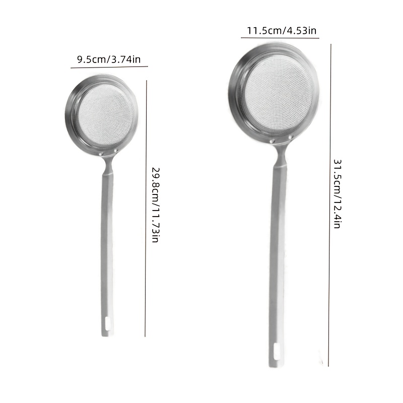 E-shop Edelstahl Skimmer Küchen Feinmaschiges Filter, Einteiliger Form-Schöpfkelle - Glatte Kanten und Ecken für sicheres Kochen, Abgießen, , Pasta,