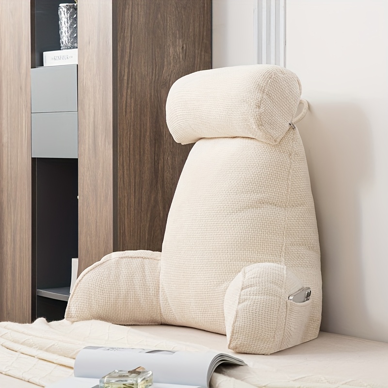 1pc Extra Thick Luxury Plush Bed Wedge Pillow Ergonomic Single-Size  Cushion with Removable Cover, Soft Fiber Filling for Sofa, Bed, Reading  Grey B