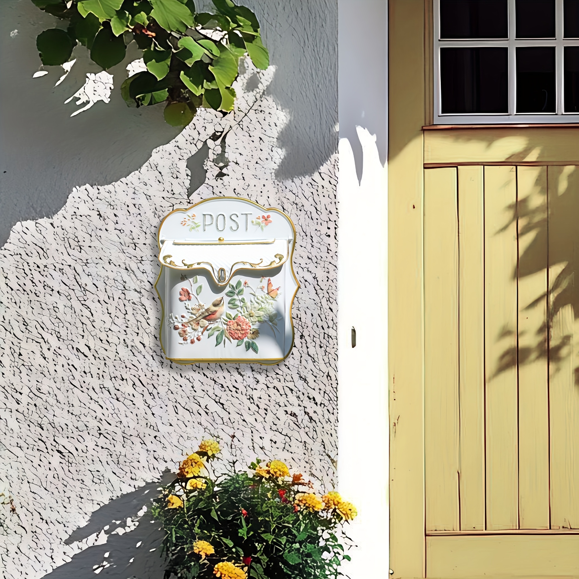 1pc Garden Decoration Crafts Wall Mounted Post Box Vintage Mailboxes Metal Farmhouse Letter Boxarmhouse Post