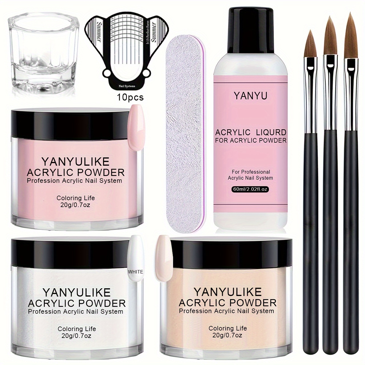 

Kit professionnel d'ongles en acrylique - de démarrage les débutants pinceaux, monomère, acrylique et , non jaunissante, non parfumée, à utiliser, de art des résultats de qualité à