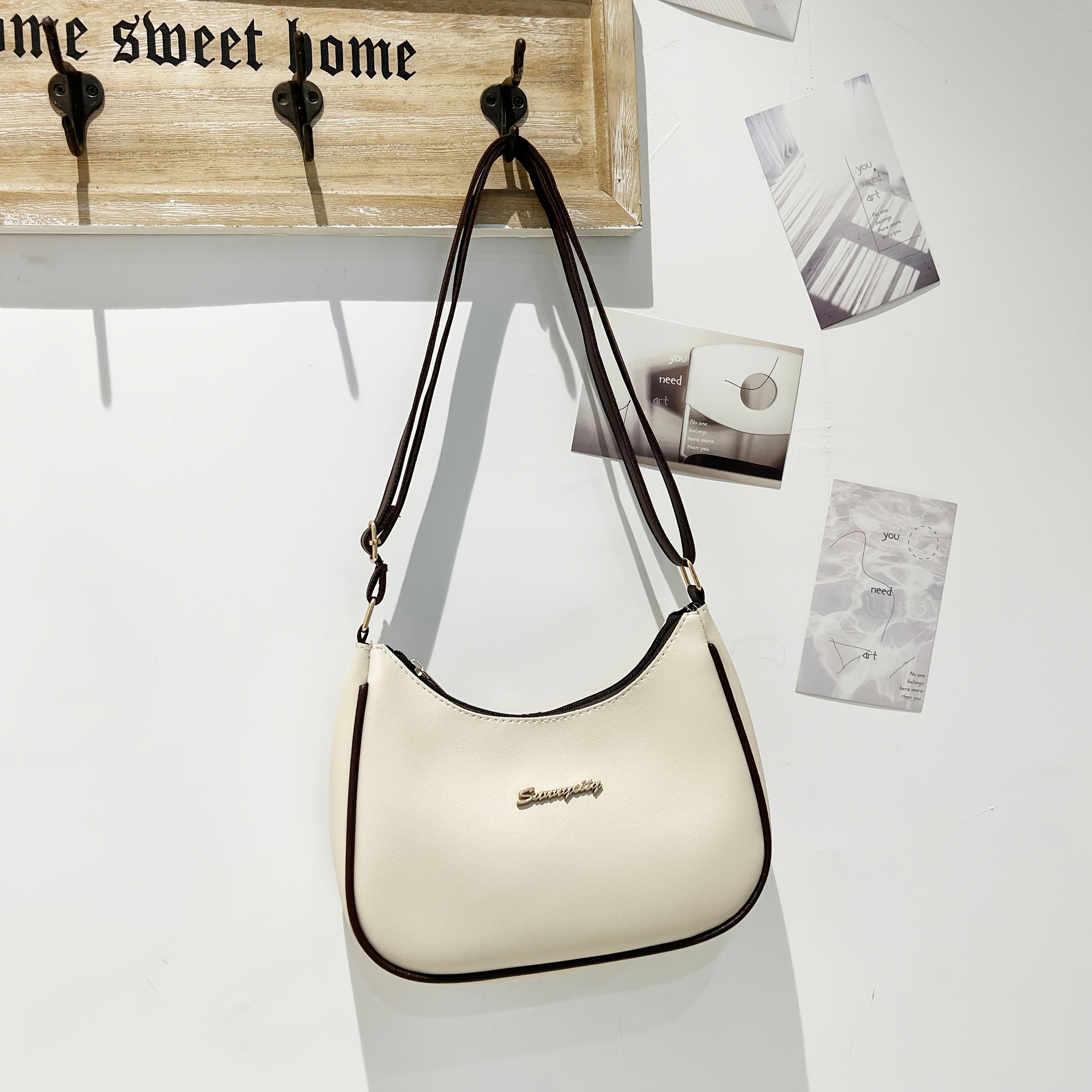 TEMU Color Block Underarm Bag 2026 New Bag Women's High-end Crossbody Bag Women's Shoulder Bag Shopping Bag