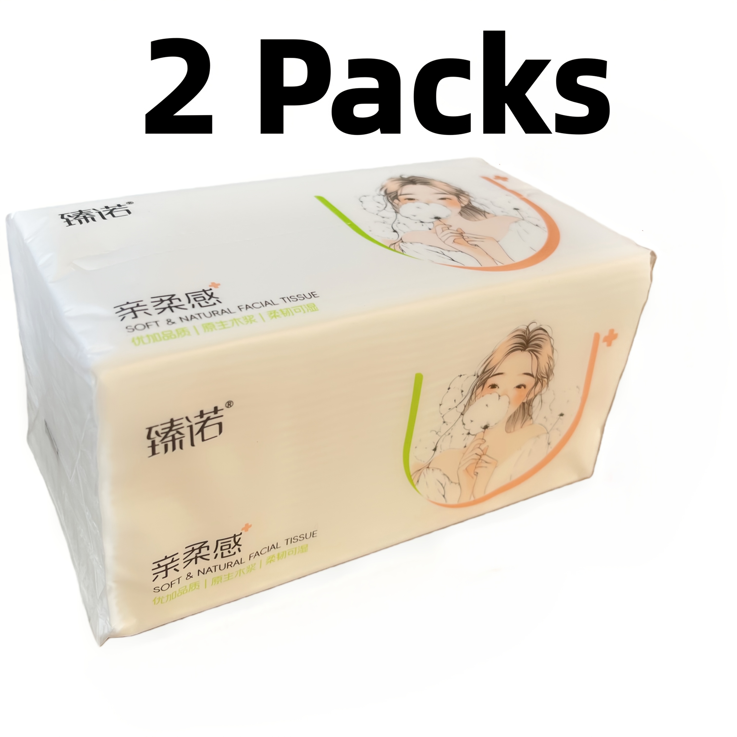 TEMU 2 Packs [ When Wet] Large Size Facial Tissues, 1040 Sheets Large Capacity Soft Facial Tissues, No Fluorescent/dye-free, Thick Napkins Essential