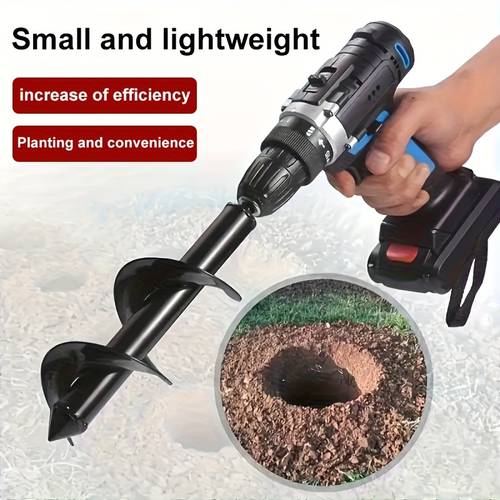 1pc spiral electric drill bit for planting flower planting ground drill bit garden vegetable gardening seedling planting drill bit loose ground digging ground drill bit 1 69x8 66 inch