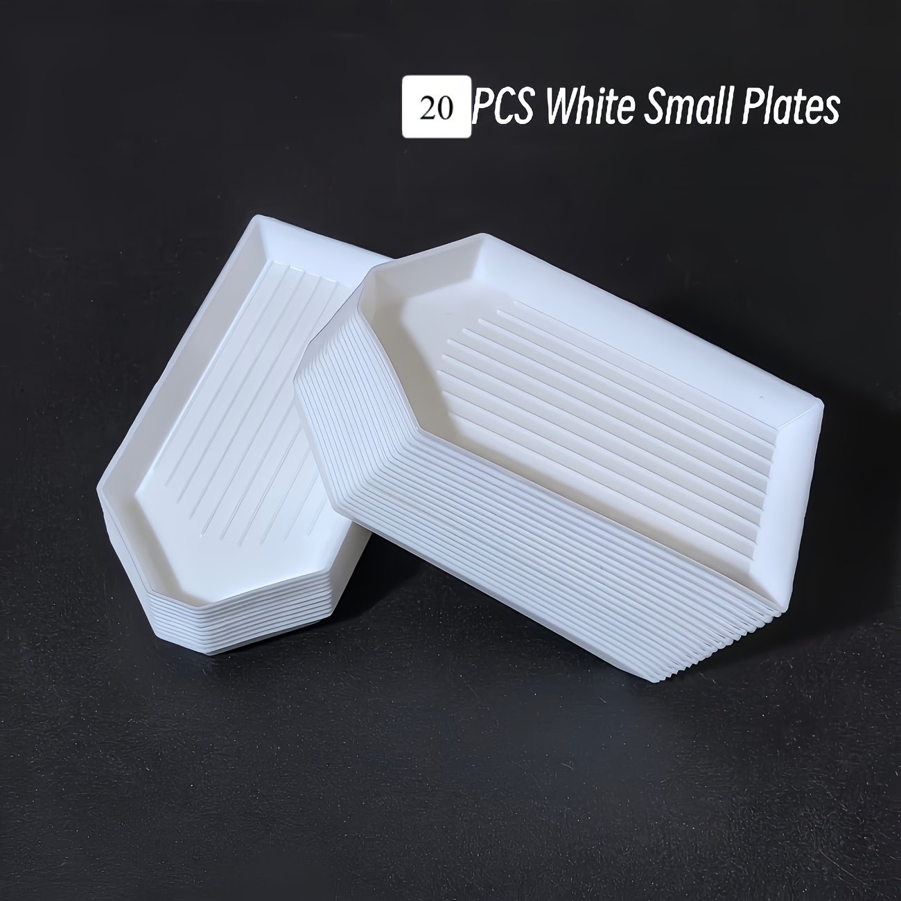 TEMU 20pcs Small Trays, Diamond Painting Tool Trays, Plastic Painting Bead Sorting Trays - Jewelry Painting Bead Sorting Tray Set - Craft Enhancement