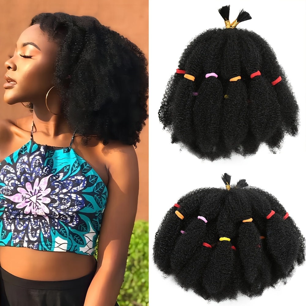 E-shop 12 Zoll 10 Strähnen/Pack Kurze Afro Kinky Häkelhaar Zöpfe Twist Flecht-Haar Afro Lockige Haarverlängerung Vorgezogenes Twist-Haar Synthetische