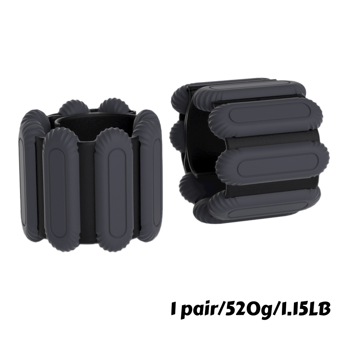 TEMU Adjustable Wrist Weights For Fitness - Unisex Ankle Weights With Double Ring Closure, 1 Pair (520g/1lb) - Ideal For Gym, Walking, Running,