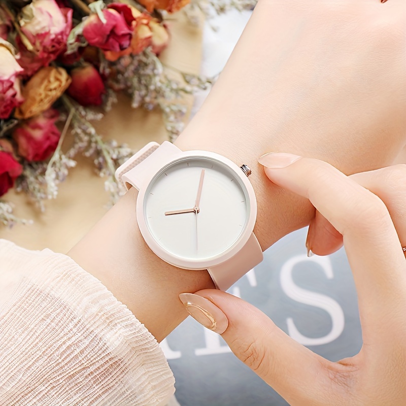 

Elegant Minimalist Quartz Watch With Silicone Strap Japanese Quartz Movement Simple Style Fashion Wristwatch For Women