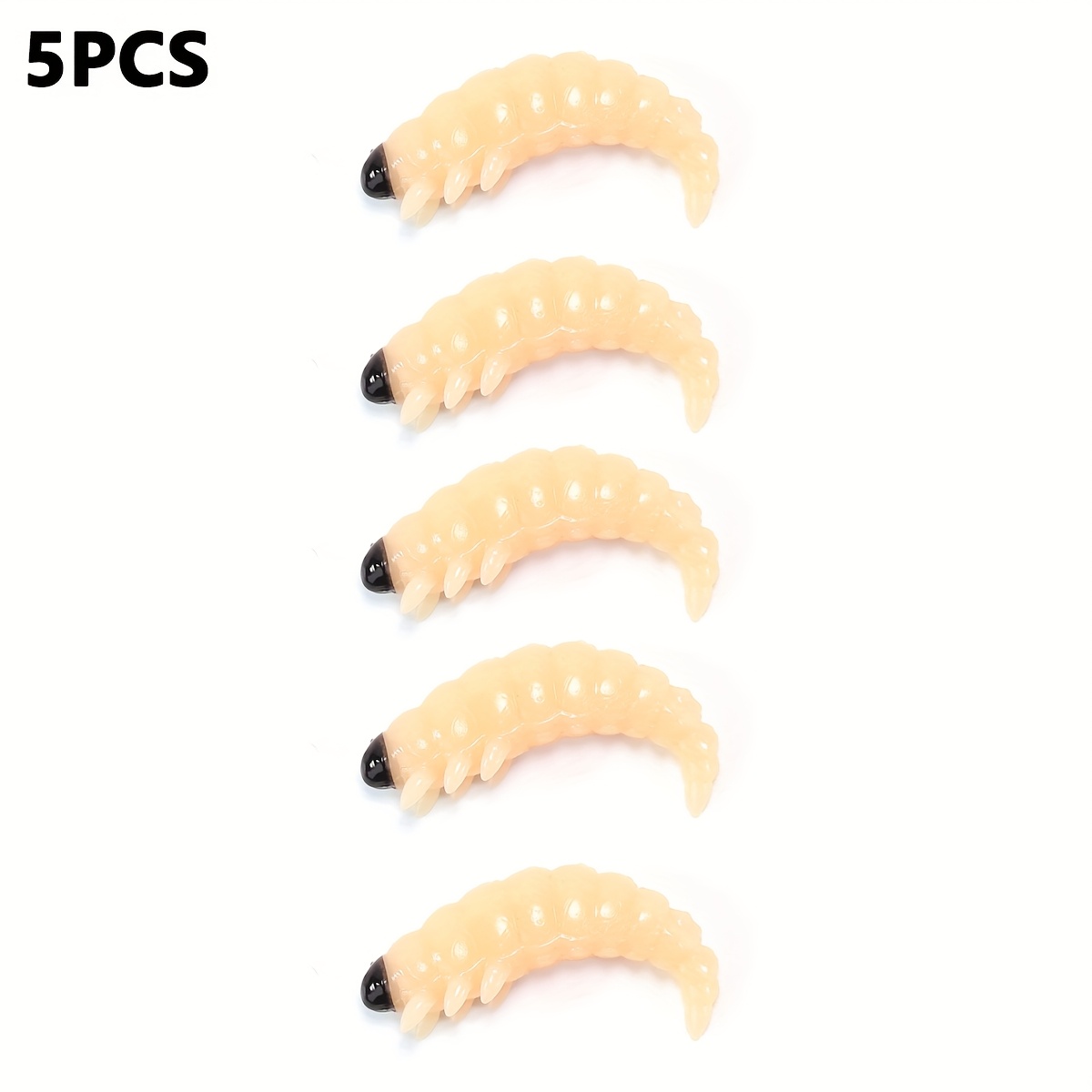 5pcs 1.38-inch Floating Tpe Material Mealworm Soft Bait, Worm Fishing Lure Micro Root Bait, Soft Bait For And Fake Lure