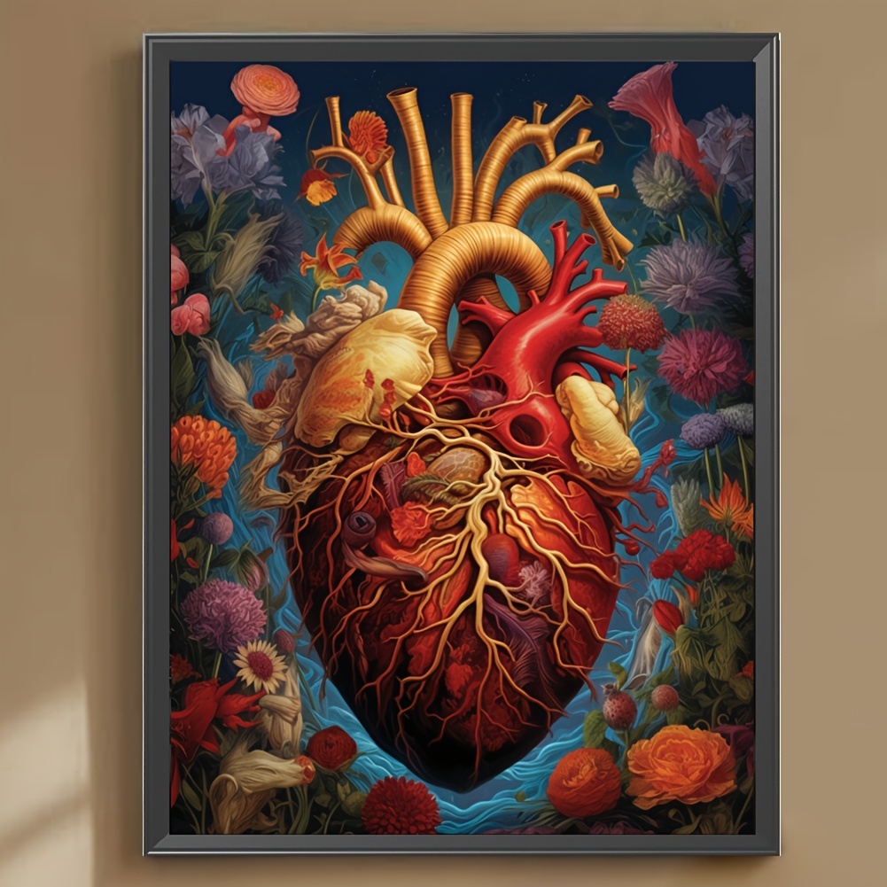 

Heart Diamond Art Painting, Full Round Diamond Art, Decorative Wall Art Hanging Painting Home Decoration Valentine's Day Gifts, Decorative Craft Wall Art For Home Wall Decor Gifts