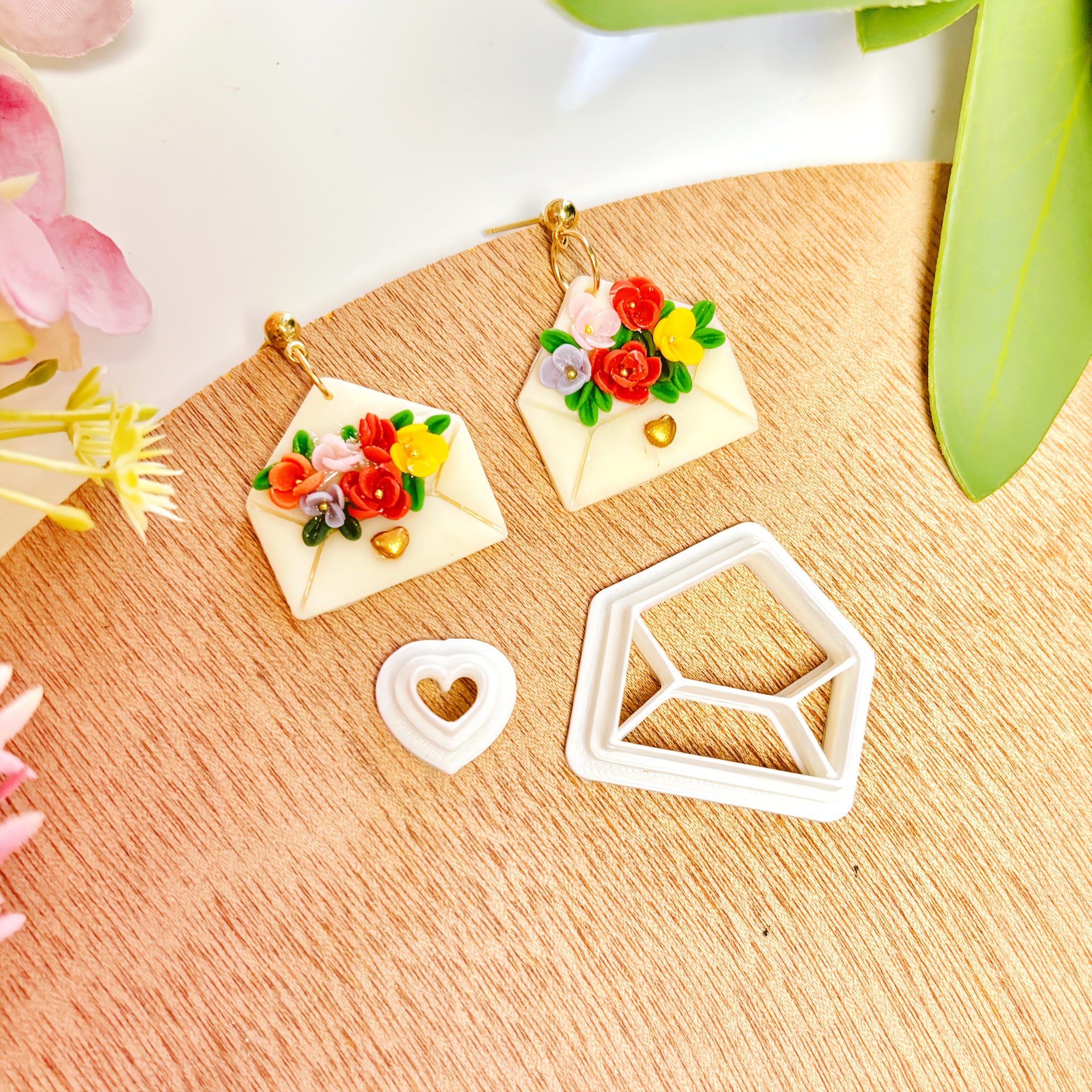 

Valentine's Day Heart-shaped Clay Earring Molds Set, 2pcs Style Polymer Clay Cutters With Tools & Supplies For Making