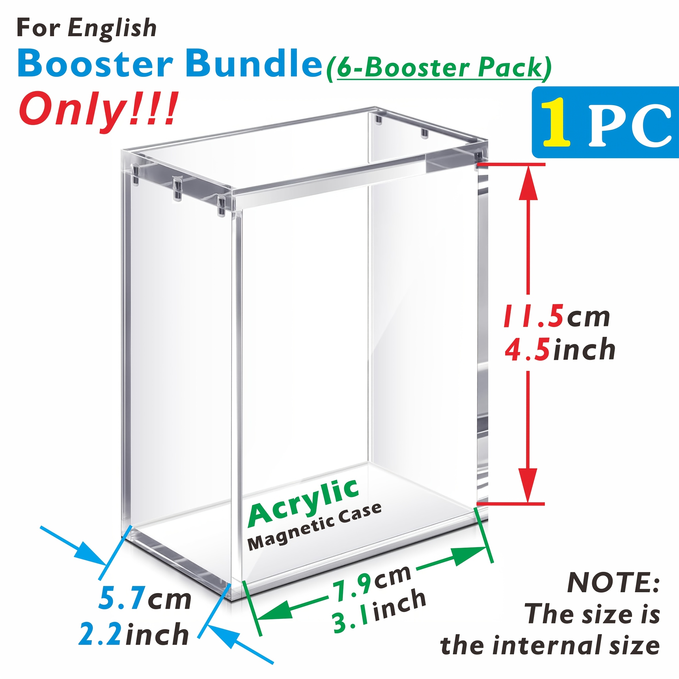 TEMU 5mm Thick Acrylic Display Case Booster Bundle - Clear Rectangular Enclosure With Ventilation Holes For Sports Memorabilia, Collectibles & Gift